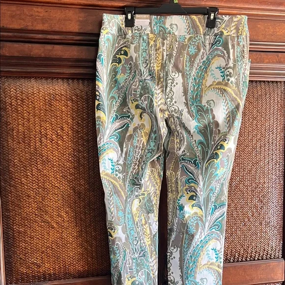 Chico's Vibrant Paisley Ankle Pants - Picture 2 of 5